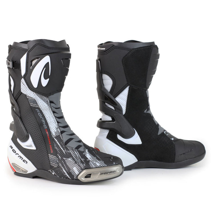 motorcycle boots forma phantom flow white racing race track