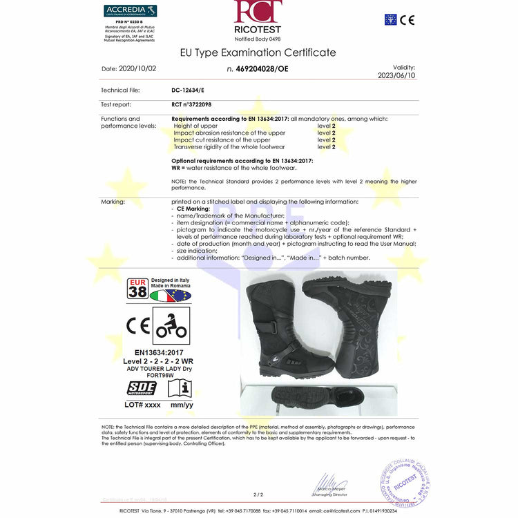 Forma motorcycle boots CE safety level Adv tourer lady footwear quality help support riding