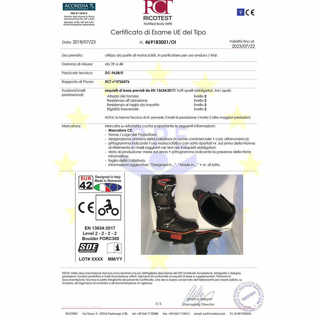 Forma motorcycle boots CE safety level Boulder footwear quality help support riding