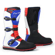trials boot motorcycle forma boulder white blue red