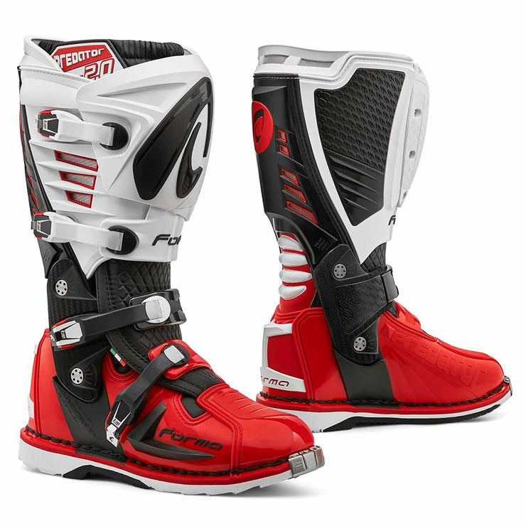 motocross boots Forma Predator 2.0 red white mx offroad best motorcycle footwear